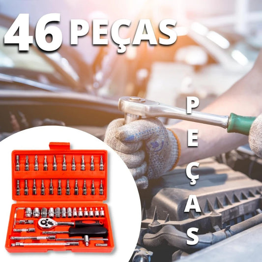 Kit 46 / Chave Catraca Jogo De Soquetes Allen Torx Ferramentas