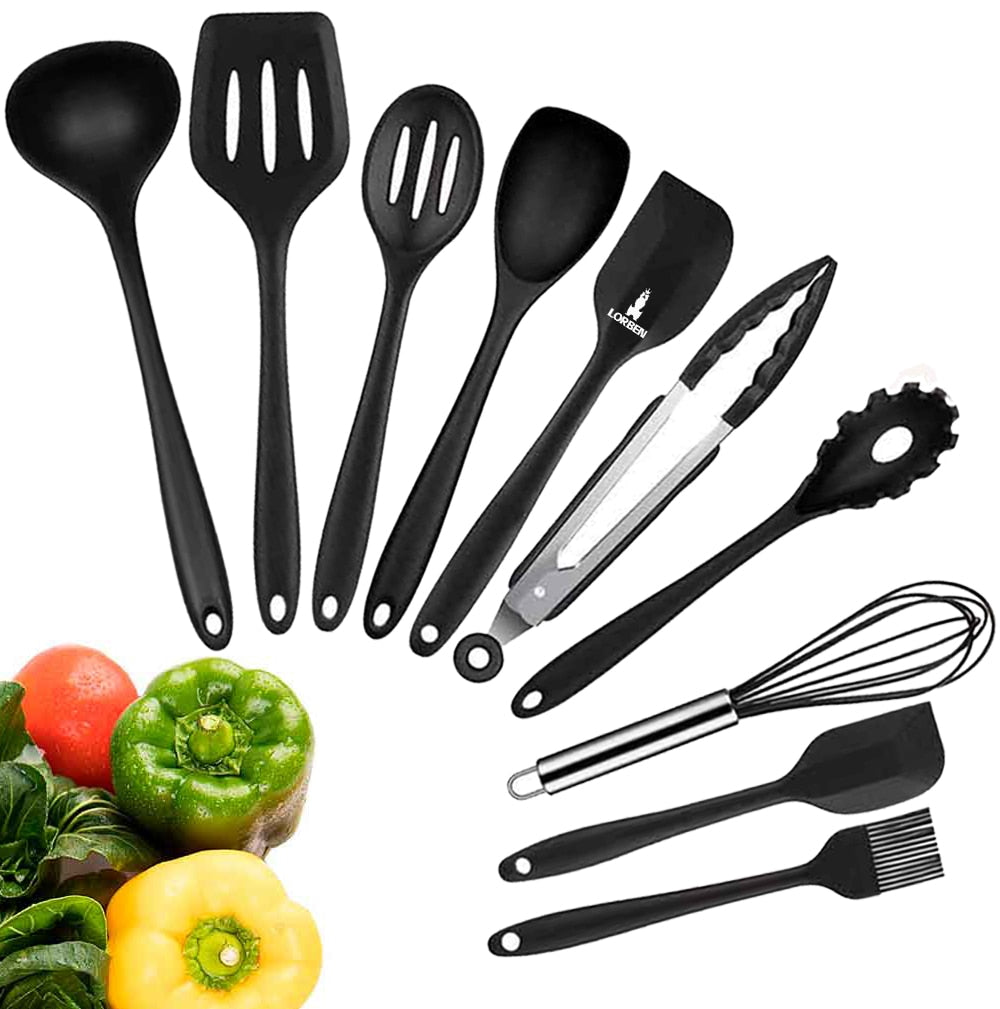 Kit 10 Peças Utensílios De Silicone Talheres