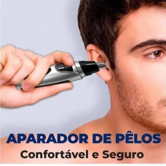 Aparador Removedor de Pelos Elétrico/Portátil para Nariz/Orelha/Rosto/Depilador Facial