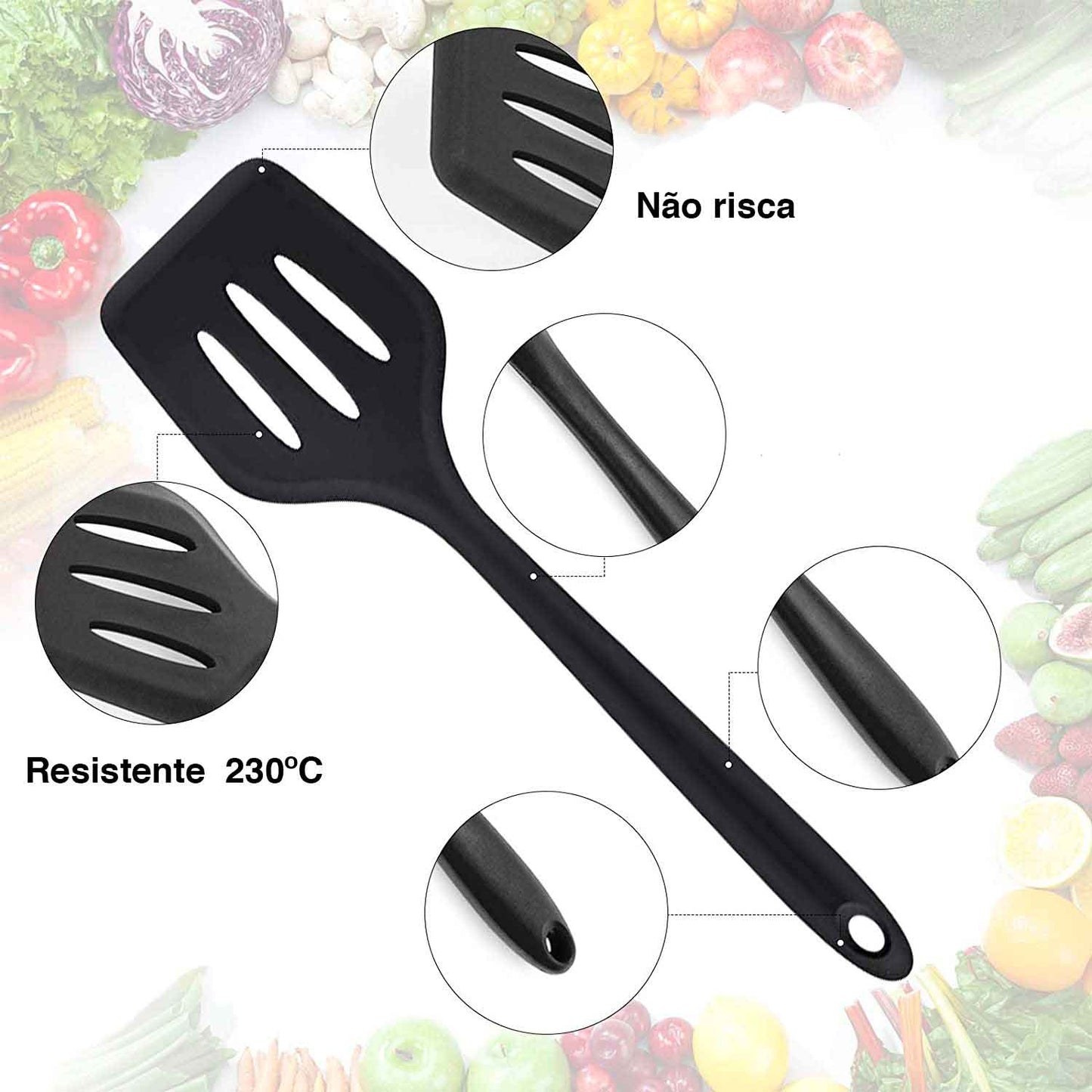 Kit 10 Peças Utensílios De Silicone Talheres