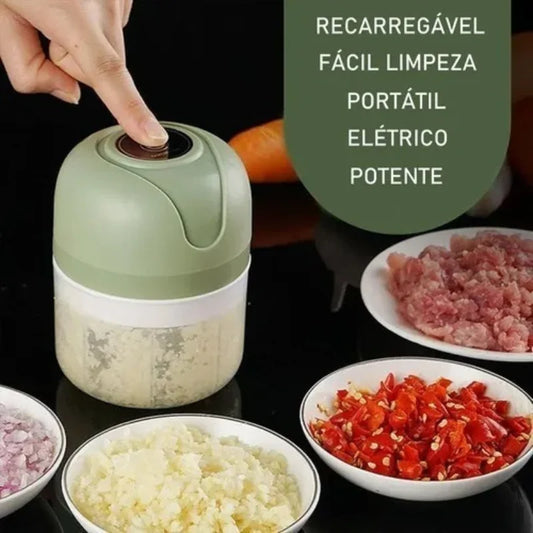 Mini Processador Elétrico de Alimentos Portátil 250ml.