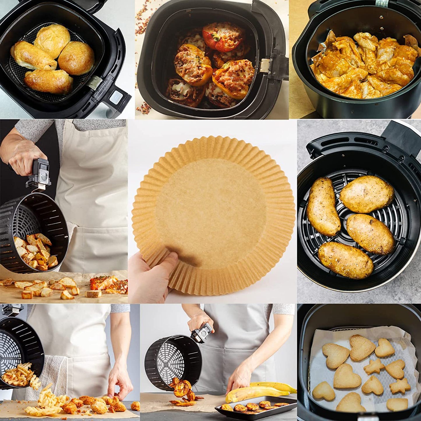 PROMOÇÃO !!! Forro De Papel Descartável Para Fritadeira Air Fryer (50 Peças).